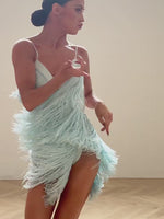 Danskostuum met franjes - Mouwloze, rugloze Latijns-Amerikaanse jurk met franjes voor salsa, samba, tango en rumba - 34358051602615 - 34358051602615