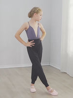 Girls Wide Leg Pants - Black Kids Harem Pants with High Elastic Waist Soft Comfortable Breathable Cotton for Dance Yoga & Sports - 33078932799671 - 33078932799671