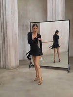 Fluffy Mini Skirt Dance with Sequin Mesh One-Piece Wrap Style for Latin Ballet Tango Salsa - 34605730955447 - 34605730955447