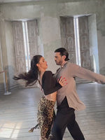 Gonna Latina - Gonne da ballo Salsa con sciarpa a spacco irregolare Stampa leopardata nera per Samba Rumba Danza del ventre - 33945205637303 - 33945205637303