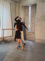 Black Dance Leotard - High Neck Long Sleeve Backless Latin Dance Bodysuit with Built-In Bra - 33495859134647 - 33495859134647
