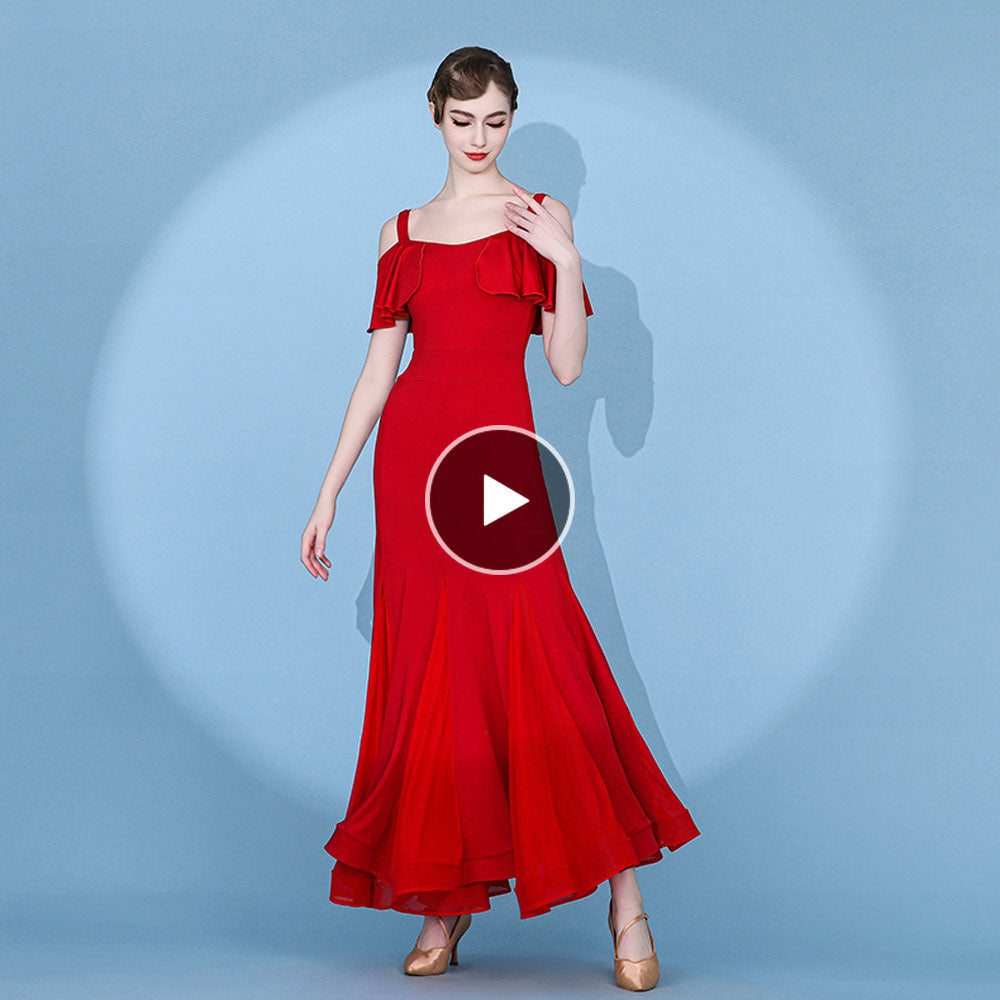 Video for YILINFEIER S9088 ballroom dance dress