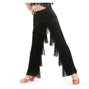 Girls Multi-color Tassel Fringe Samba Salsa Ballroom Latin Dance Pants - DancerInn