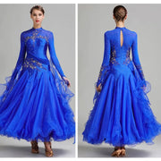 Women’s Rhinestone Standing Neck Ballroom Dance Competition Dresses YL7002 - DancerInn