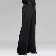 Men Professional Sideband Elastic Band Wide Latin Modern Square Practice Dance Pants - DancerInn