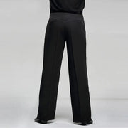 Men Professional Sideband Elastic Band Wide Latin Modern Square Practice Dance Pants - DancerInn