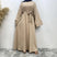 Apricot / S - Cotton Kaftan - Best Designed Abayas for Women with Long Sleeve and Sashes