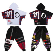 Kids Fashion Hip Hop Dance T-shirt Hoodie Jogger Pants Jazz Dance Costumes - DancerInn