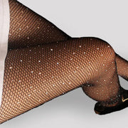 Women Diamond Fishnet Tights Mesh Pantyhose Elastic Ballroom Latin Dance Stockings Dance Tights JU5021 - DancerInn