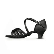 Girls Silk Satin Upper Low Heel Indoor Ballroom Latin Dance Shoes Children Kids Dance Sneakers BD603 - DancerInn