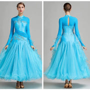 Women’s Rhinestone Standing Neck Ballroom Dance Competition Dresses YL7002 - DancerInn