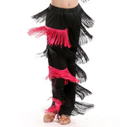 Girls Multi-color Tassel Fringe Samba Salsa Ballroom Latin Dance Pants - DancerInn