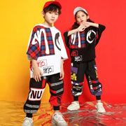 Kids Fashion Hip Hop Dance T-shirt Hoodie Jogger Pants Jazz Dance Costumes - DancerInn