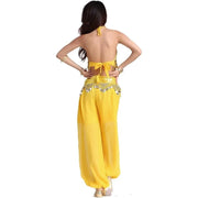 Women’s Chiffon Bandage Top and Tassel Coin Pants for Belly Dance - DancerInn