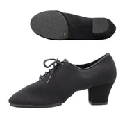 Women Non-slip Soft Sole Oxford Leather Heel 5cm Latin Ballroom Modern Dance Shoes Sports Teacher Dance Sneakers - DancerInn