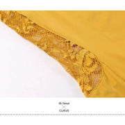 Women See-Through Hollow Lace Stitching Short Sleeves Red Tango Standard Ballroom Dress Waltz Rumba Dance Wear - DancerInn