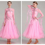 Women’s Rhinestone Standing Neck Ballroom Dance Competition Dresses YL7002 - DancerInn