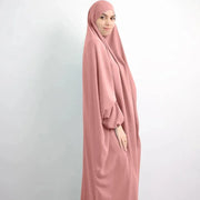 Women Full Cover Eid Hooded Muslim Hijab Dress Prayer Garment Jilbab Abaya Islamic Khimar Ramadan Gown - DancerInn