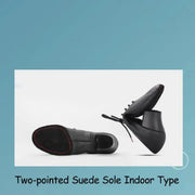 Women Non-slip Soft Sole Oxford Leather Heel 5cm Latin Ballroom Modern Dance Shoes Sports Teacher Dance Sneakers - DancerInn