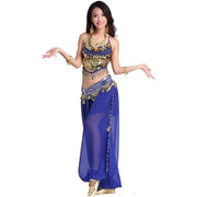 Women’s Chiffon Bandage Top and Tassel Coin Pants for Belly Dance - DancerInn