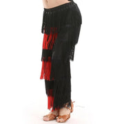 Girls Multi-color Tassel Fringe Samba Salsa Ballroom Latin Dance Pants - DancerInn