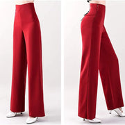 Women Professional High Waisted Wide Leg Strech Latin Modern Square Salsa Samba Practice Dance Pants - DancerInn