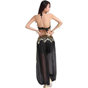 Women’s Chiffon Bandage Top and Tassel Coin Pants for Belly Dance - DancerInn