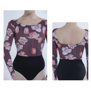 Women High Elastic Flower Anti-bacteria Ballet Practice Suits Female Ballet Gymnastics - DancerInn