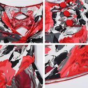 Women Hand-knotted Nylon Ice Silk Exquisite Ballroom Waltzing Tango Dancing Dress Modern Dance Costume - DancerInn