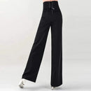 Pantalon de danse noir à taille haute et jambe large pour femme, pantalon de danse latine, salsa, tango - Noir / XS