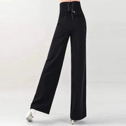 Women Professional High Waisted Wide Leg Strech Latin Modern Square Salsa Samba Practice Dance Pants - DancerInn