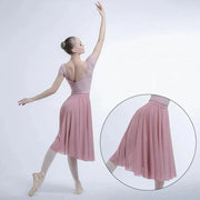 Women Black White Pink Anti-wrinkle Ballet Dance Skirt Tutu Silk Ballet Elegant Performance Skirts - DancerInn