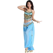 Women’s Chiffon Bandage Top and Tassel Coin Pants for Belly Dance - DancerInn