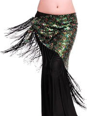 Women’s Belly Dance Hip Scarf with Sequin Tassel - Tribal Dancer Costume - DancerInn