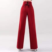 Women Professional High Waisted Wide Leg Strech Latin Modern Square Salsa Samba Practice Dance Pants - DancerInn