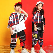 Kids Fashion Hip Hop Dance T-shirt Hoodie Jogger Pants Jazz Dance Costumes - DancerInn