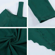 Women Bare Shoulder Long Sleeves Spandex White Ballroom Dress Party Dress Waltz Tango Dance Costume Ball Gown Dance Wear YL9008 - DancerInn