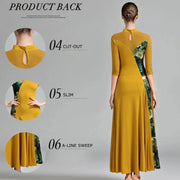 Women Stiching Big A Hemline Sexy Party Ballroom Dance Dress Rumba Costume Dance Clothing - DancerInn