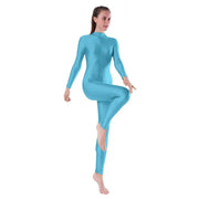 Women One Piece Long Sleeve High Elastic Convertable Dance Body Tights - DancerInn