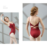 Laden Sie das Bild in den Galerie-Viewer, Adult Dance Clothes Female Changeable Drawstring Ballet Practice Bodysuits Women Gymnastics Clothes Yoga