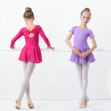 Laden Sie das Bild in den Galerie-Viewer, Kids Short Sleeve Bowknot Chiffon Ballet Gymnastics  Dance Leotards for Girls
