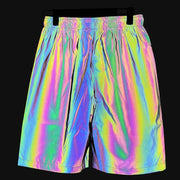 Men Jogging Hip Hop Fitness Running Colorful Reflective Shorts Dance Short Pants - DancerInn