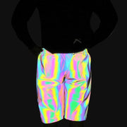 Men Jogging Hip Hop Fitness Running Colorful Reflective Shorts Dance Short Pants - DancerInn