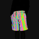 Laden Sie das Bild in den Galerie-Viewer, Men Jogging Hip Hop Fitness Running Colorful Reflective Shorts Dance Short Pants