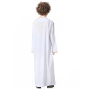 Children Muslim Teenagers Abaya Jubba Islamic Thobe Embroidered Kaftan Saudi Arabia Caftan Robe - DancerInn