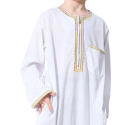 Children Muslim Teenagers Abaya Jubba Islamic Thobe Embroidered Kaftan Saudi Arabia Caftan Robe - DancerInn