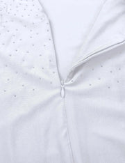 Men Stand Collar Shiny V-neck Dance Gymnastics Leotards Latin Ballroom Tango Rumba Dance Bodysuits - DancerInn