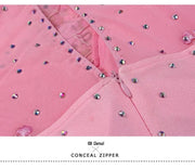 Women’s Rhinestone Standing Neck Ballroom Dance Competition Dresses YL7002 - DancerInn