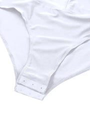 Men Stand Collar Shiny V-neck Dance Gymnastics Leotards Latin Ballroom Tango Rumba Dance Bodysuits - DancerInn