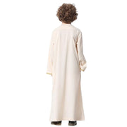 Children Muslim Teenagers Abaya Jubba Islamic Thobe Embroidered Kaftan Saudi Arabia Caftan Robe - DancerInn